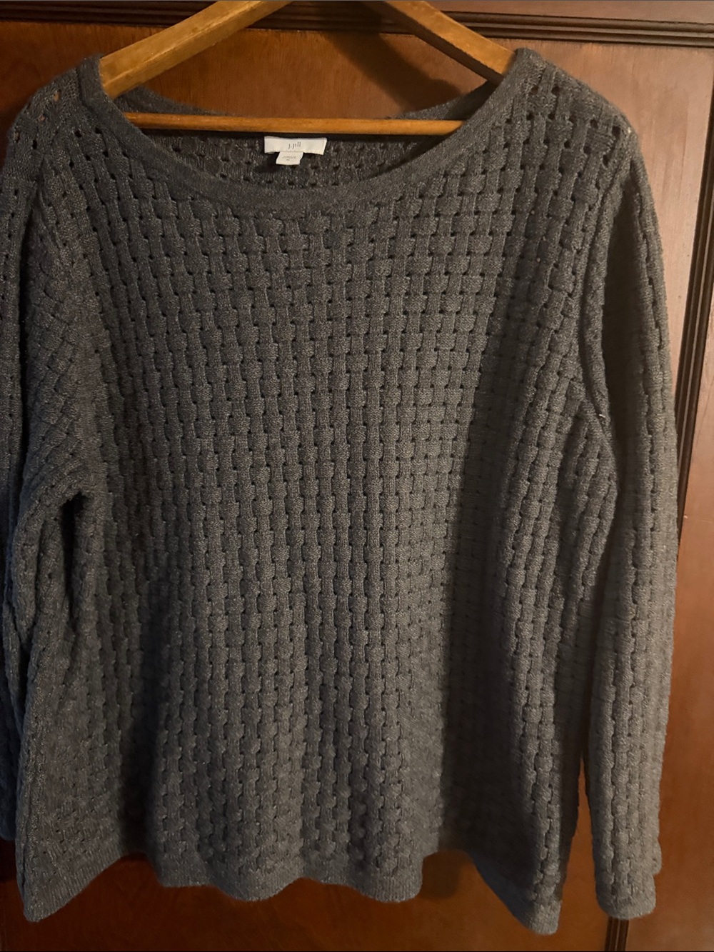 J Jill Gray Textured Knit Women's Sweater